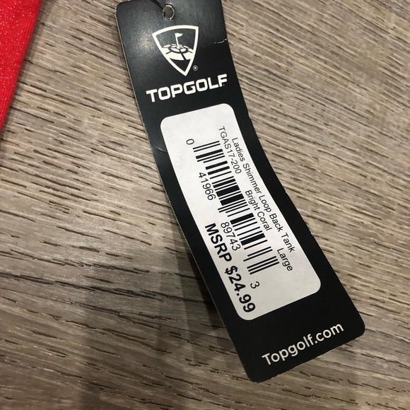 NWT. District Made. Top Golf. Loop Back Tank Top. Women’s Large. Shimmer Coral. - Picture 5 of 8